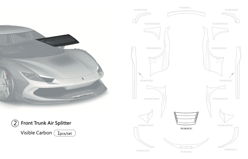 Ferrari 296GTB Dry Carbon Fiber Full Wide Bodykit - Zacoe