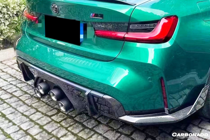 2021-UP BMW M3 G80 MP Style DRY Carbon Fiber Middle Rear Lip with Caps