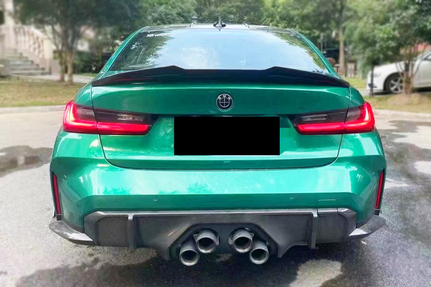 2021-UP BMW M4 G82/G83 MP Style Dry Carbon Fiber Middle Rear Lip w/ Caps