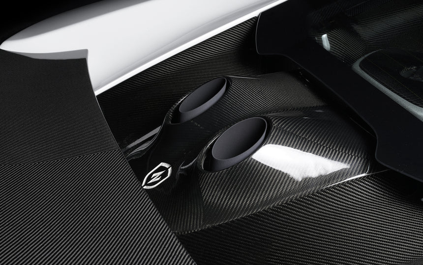 McLaren 650S Dry Carbon Fiber Fiber Volcano Conversion Kit Hood & Exhaust   - Zacoe