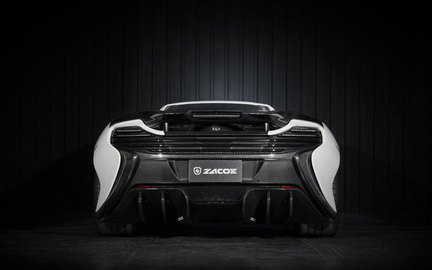 McLaren 650S Dry Carbon Fiber Fiber Rear Diffuser Lower With Blade Set - Zacoe