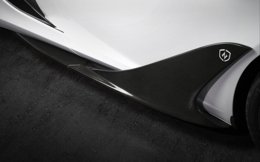 McLaren 650S Dry Carbon Fiber Fiber Side Skirts - Zacoe