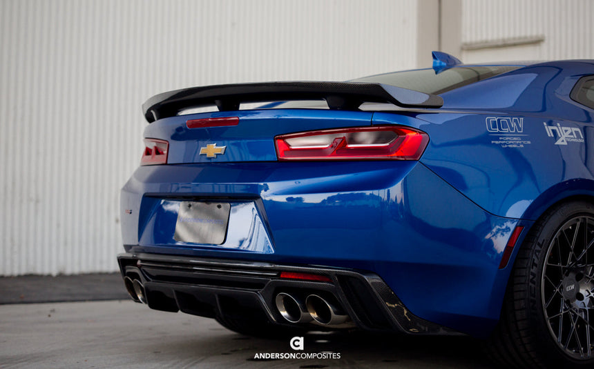 ZL1 style carbon fiber rear spoiler for 2016-2024 Chevrolet Camaro (Mounting points SS Stanchion Spoiler Only)