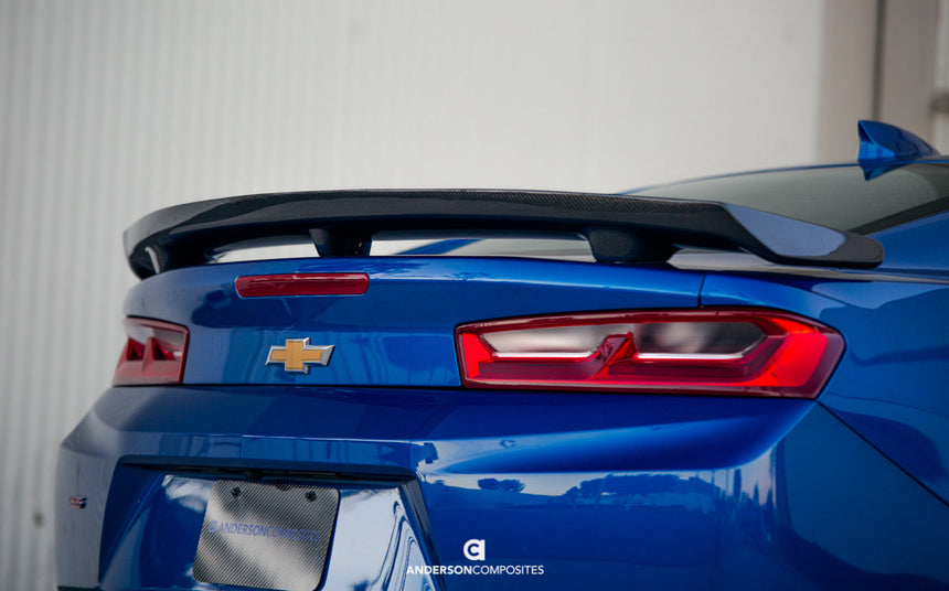 ZL1 style carbon fiber rear spoiler for 2016-2024 Chevrolet Camaro (Mounting points SS Stanchion Spoiler Only)
