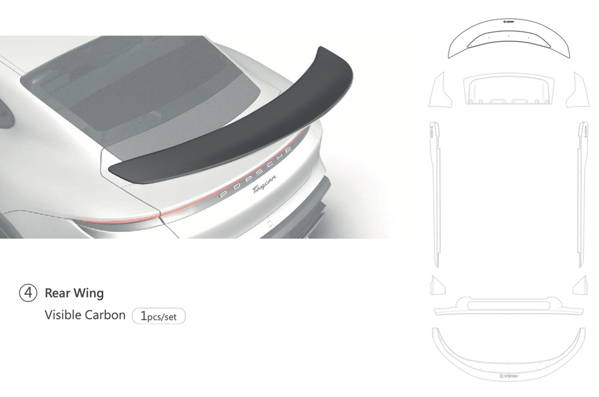 Porsche Taycan Dry Carbon Fiber Spoiler Wing - Zacoe