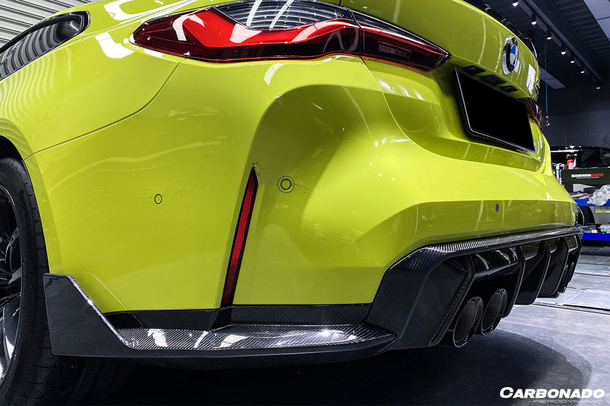 2021-UP BMW M3 G80 MP Style Carbon Fiber Quad Rear Lip with Caps