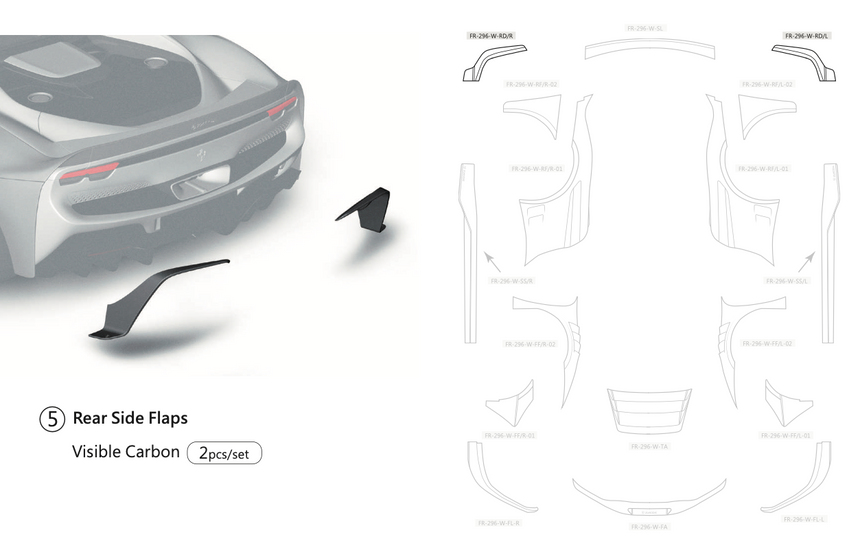 Ferrari 296GTB Dry Carbon Fiber Full Wide Bodykit - Zacoe