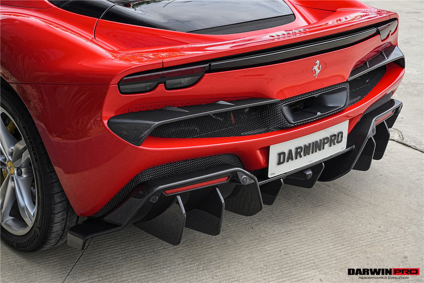 DarwinPRO 2022-2026 Ferrari 296 GTB & GTS Type F171 iMP Style Carbon Fiber Rear Bumper Trim