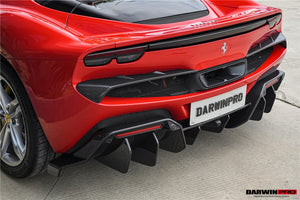 DarwinPRO 2022-2026 Ferrari 296 GTB & GTS Type F171 iMP Style Carbon Fiber Rear Diffuser With Undertray