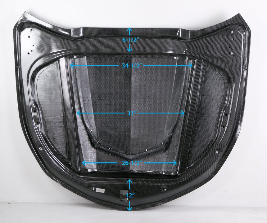 Type-AZ double sided carbon fiber hood for 2016-2024 Chevrolet Camaro