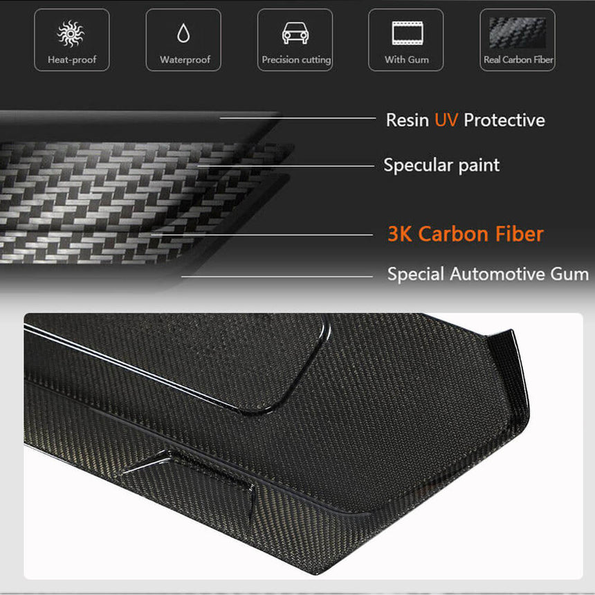 Dry Carbon Fiber License Plate Frame Cover for Chevrolet Corvette C8 2-Door 2020-2023