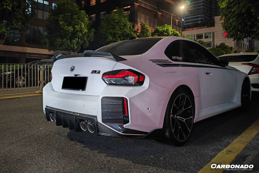 2021-2024 BMW M2 G87 OD Style Dry Carbon FIber Rear Bumper Splitter Winglets