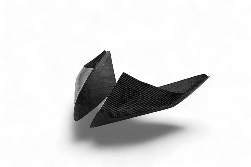 2019-2024 Ferrari F8 OEM Style Dry Carbon Fiber Side Air Intake Fins Flaps Wings