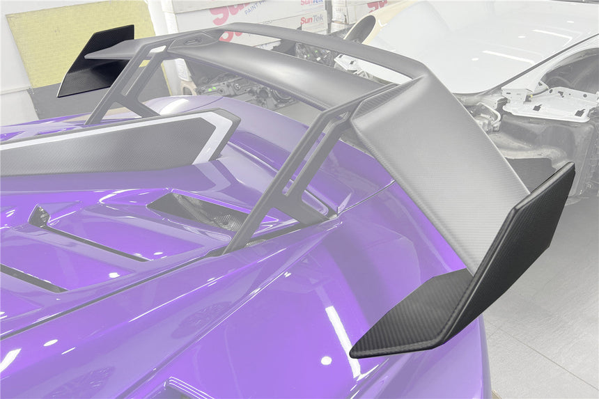 2021-2024 Lamborghini Huracan STO Dry Carbon Fiber Trunk Spoiler Side Winglets