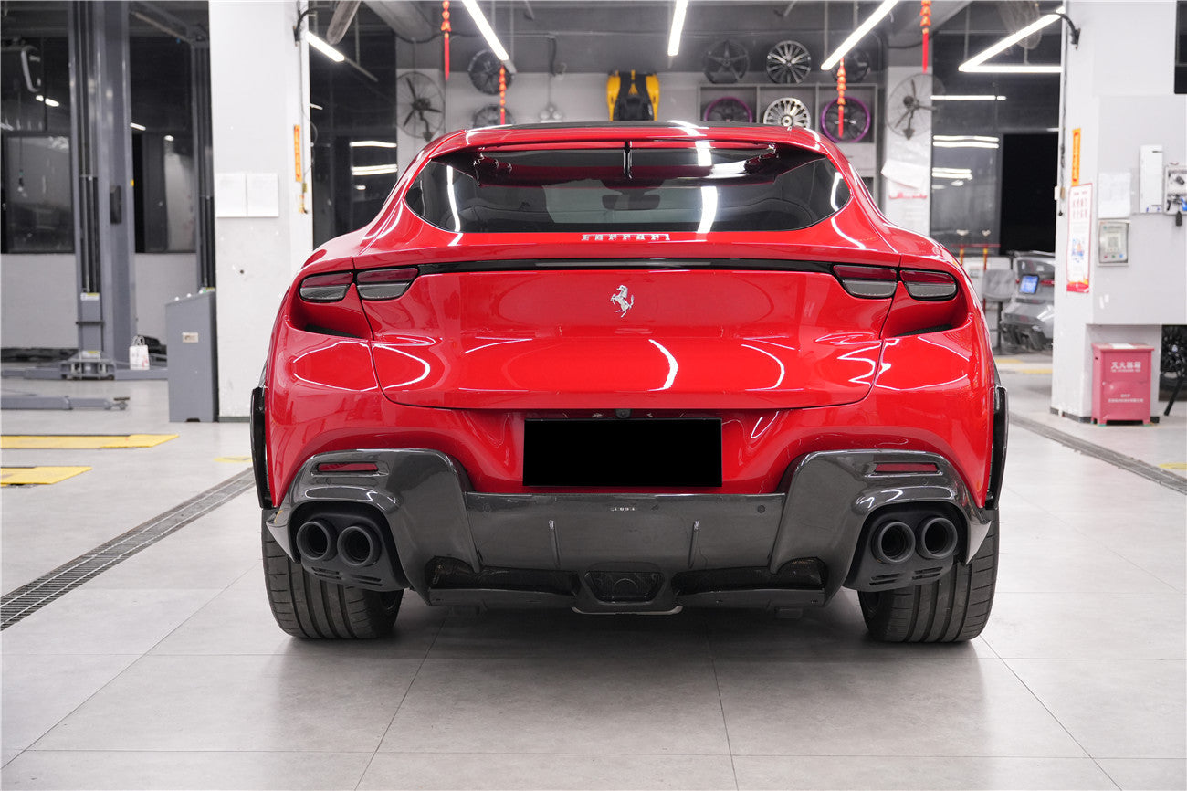 2023-UP Ferrari Purosangue FUV Type F175 OEM Style Dry Carbon Fiber Rear Diffuser
