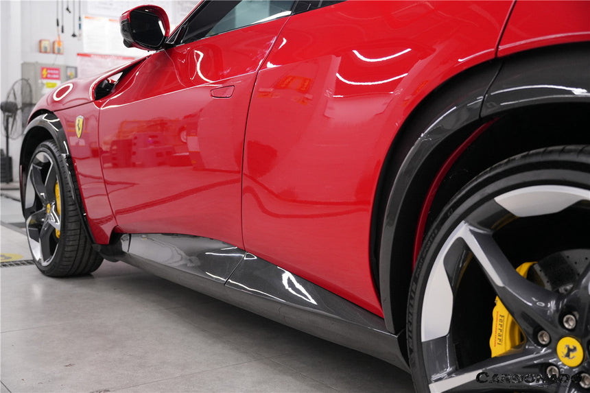 2023-UP Ferrari Purosangue FUV Type F175 OEM Style Dry Carbon Fiber Side Skirts