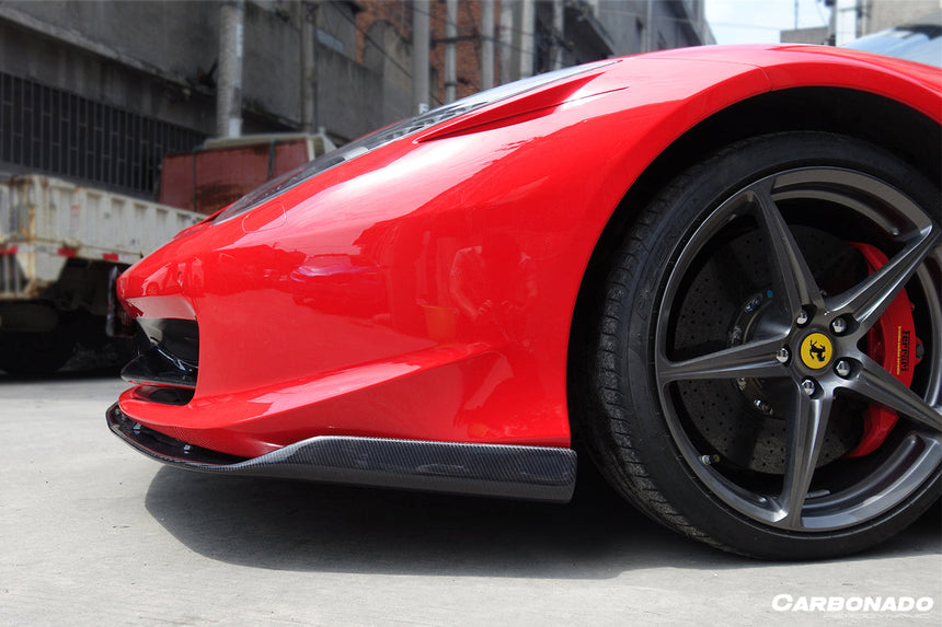 2010-2015 Ferrari 458 Italia and Spider Carbon Fiber Front Lip Carbonado (AV)