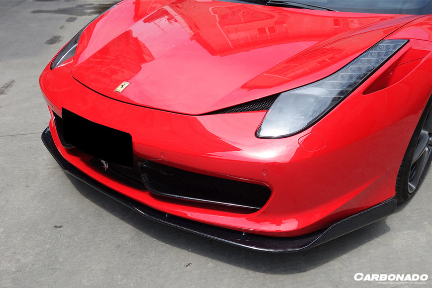 2010-2015 Ferrari 458 Italia and Spider Carbon Fiber Front Lip Carbonado (AV)