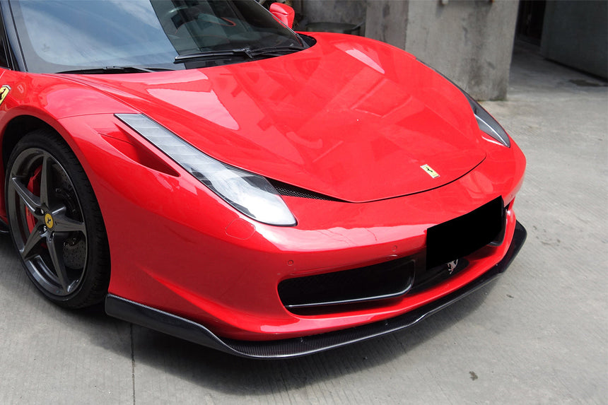 2010-2015 Ferrari 458 Italia and Spider Carbon Fiber Front Lip Carbonado (AV)