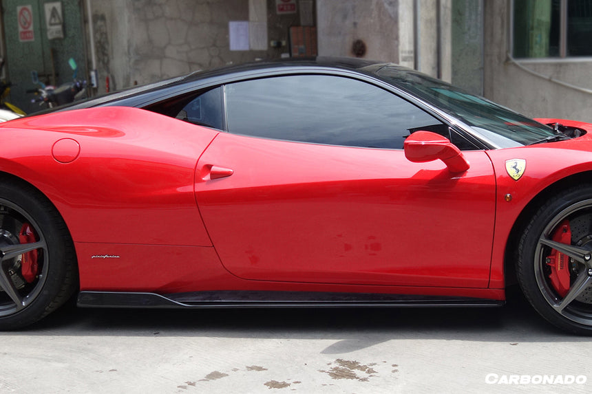 2010-2015 Ferrari 458 Italia and Spider Carbon Fiber Side Skirts Under Board Carbonado (AV)