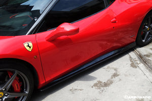 2010-2015 Ferrari 458 Italia and Spider Carbon Fiber Side Skirts Under Board Carbonado (AV)