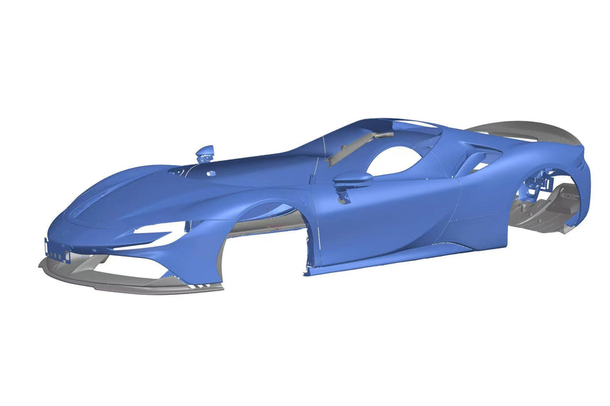 2020-UP Ferrari SF90 MI Style Autoclave Carbon Fiber Front Lip Splitter