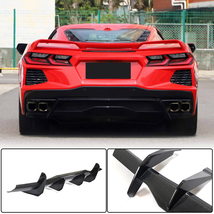 Chevrolet Corvette C8 Carbon Fiber Rear Bumper Diffuser Valance Lip