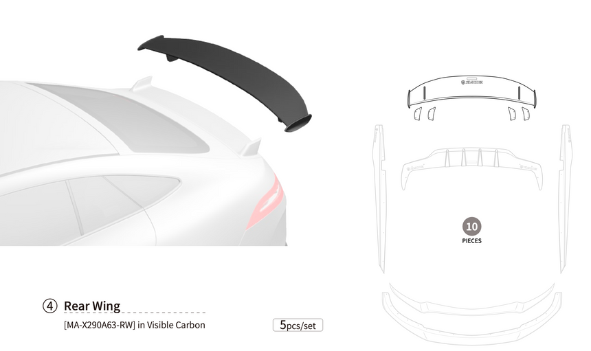 Mercedes GT63 AMG Dry Carbon Fiber Spoiler Wing - Zacoe