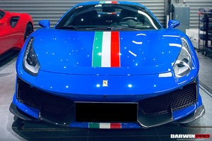 2018-2020 Ferrari 488 Pista Only Partial Carbon Fiber Front Bumper - DarwinPRO