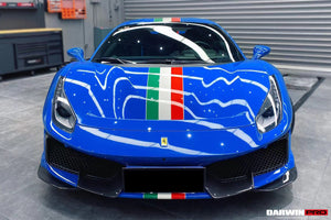 2018-2020 Ferrari 488 Pista Only Partial Carbon Fiber Front Bumper - DarwinPRO