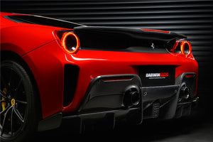 2015-2020 Ferrari 488 GTB Pista Style Carbon Fiber Rear Bumper And Wing