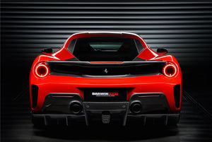 2015-2020 Ferrari 488 GTB Pista Style Carbon Fiber Rear Bumper And Wing
