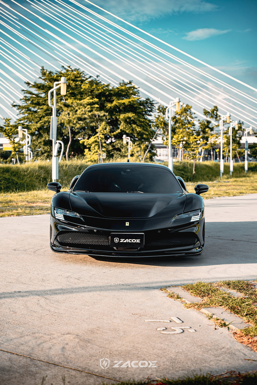 Dry Carbon Fiber SF90 Stradale Front Lip - Zacoe
