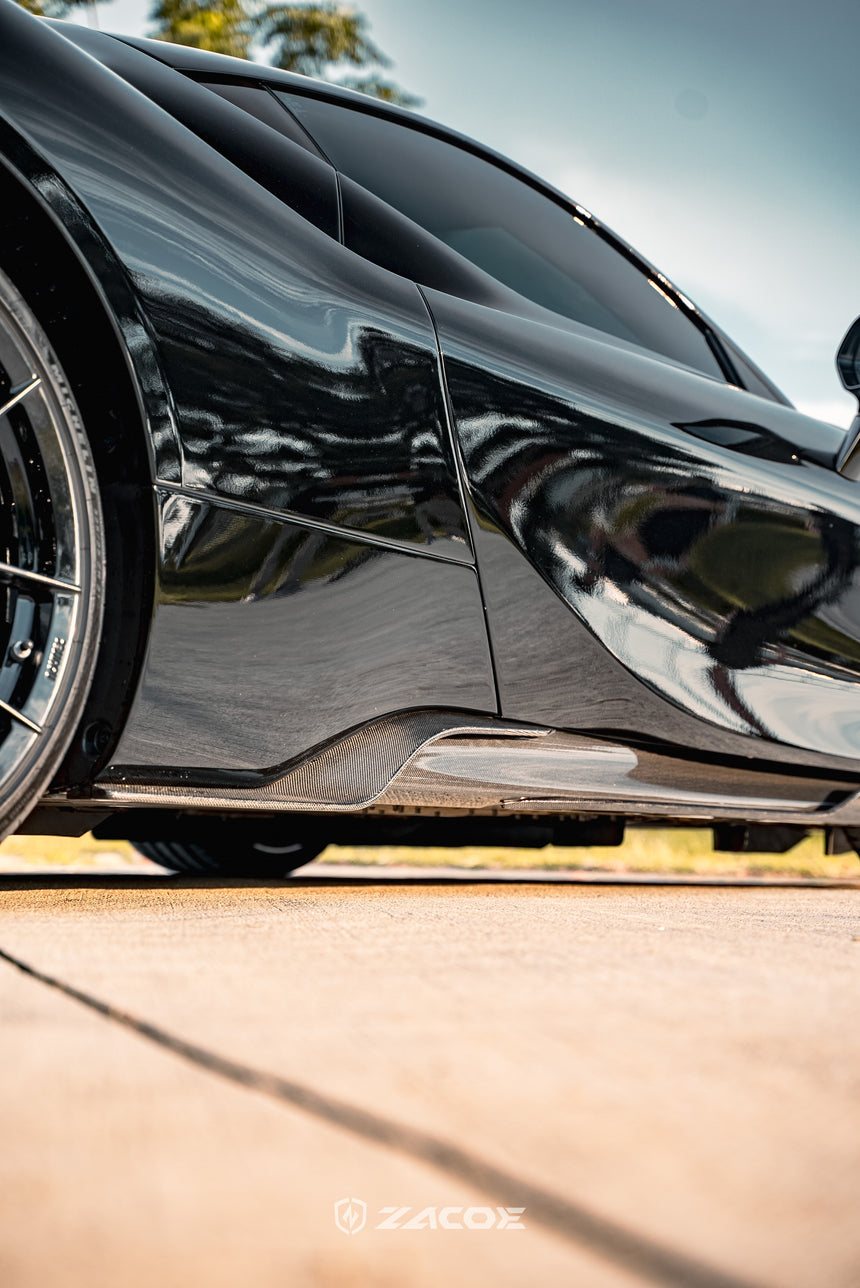 Dry Carbon Fiber Ferrari SF90 Stradale Side Skirts - Zacoe
