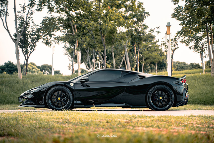 Dry Carbon Fiber Ferrari SF90 Stradale Side Skirts - Zacoe
