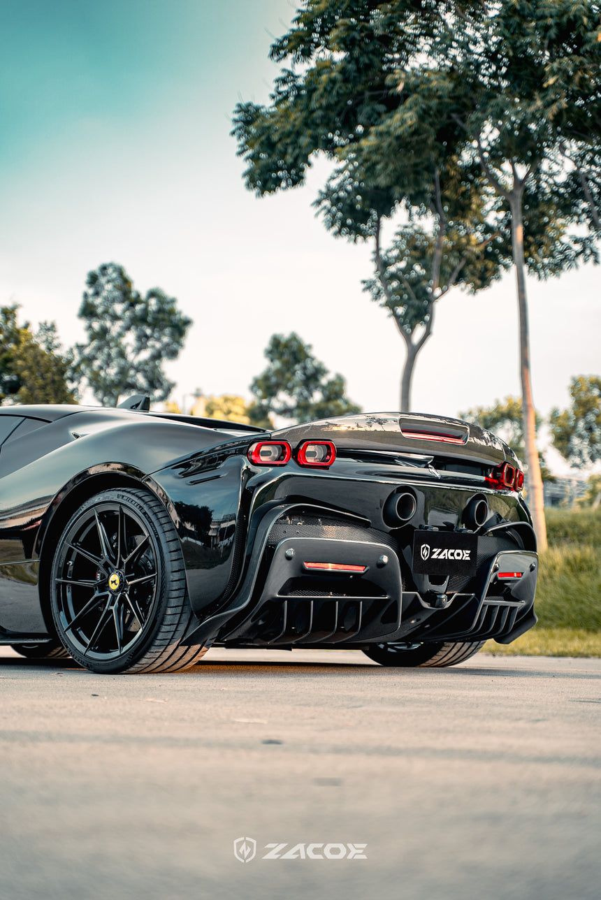 Dry Carbon Fiber Ferrari SF90 Stradale Rear Diffuser - Zacoe