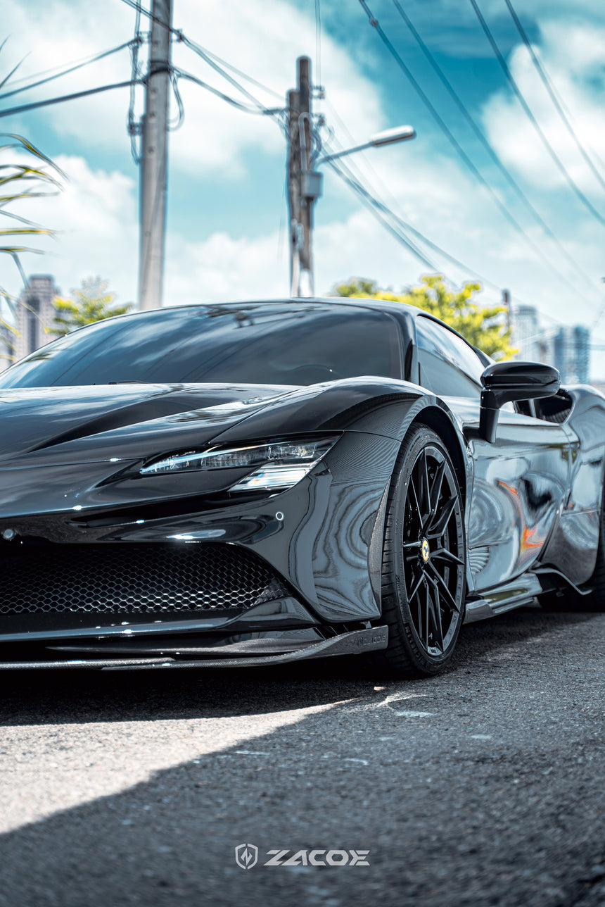 Dry Carbon Fiber SF90 Stradale Front Lip - Zacoe