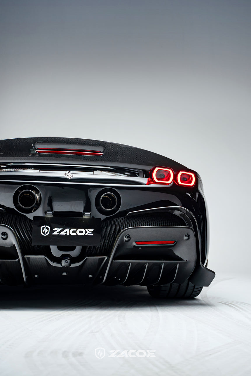 Dry Carbon Fiber Ferrari SF90 Stradale Rear Diffuser - Zacoe