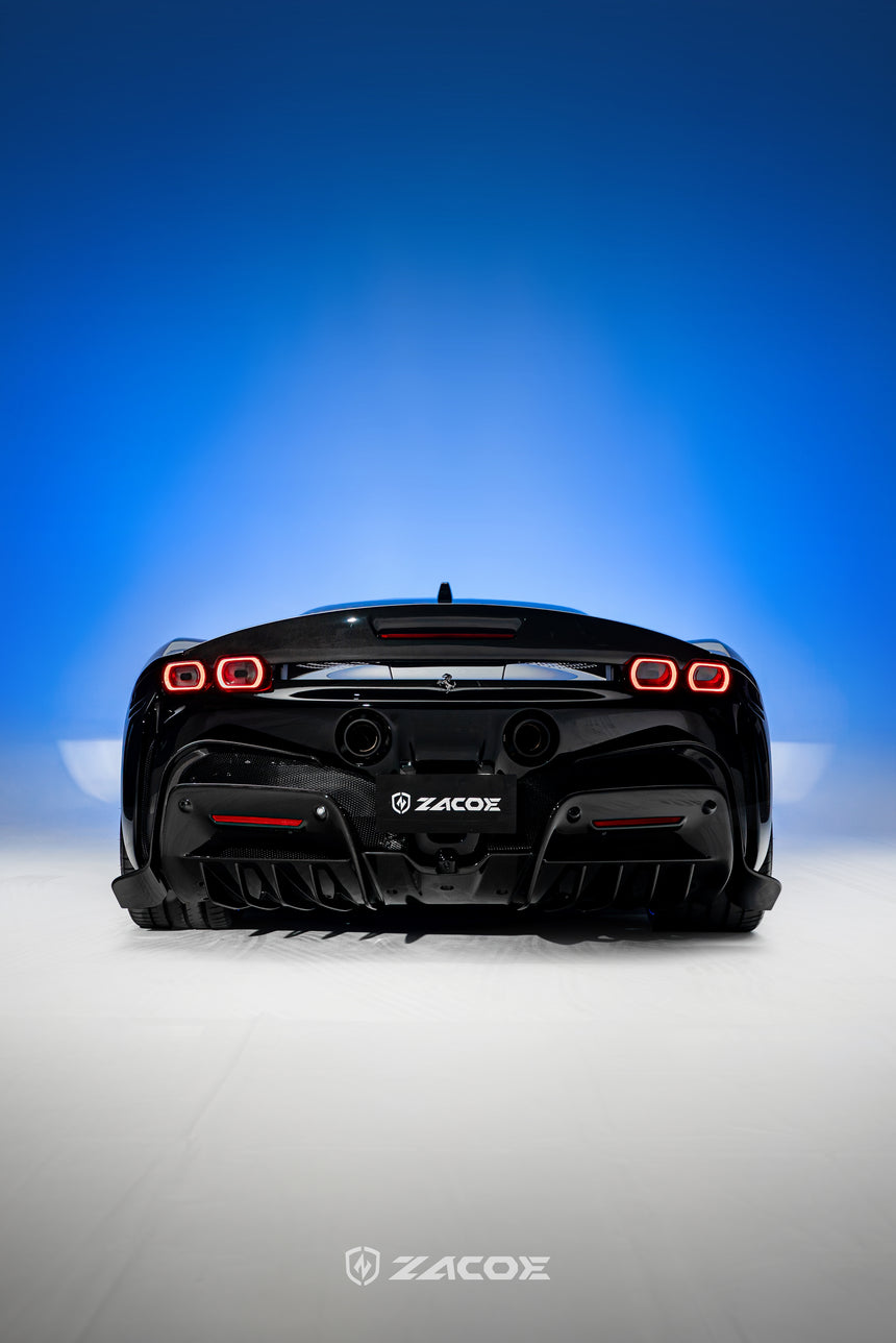 Dry Carbon Fiber Ferrari SF90 Stradale Rear Diffuser - Zacoe