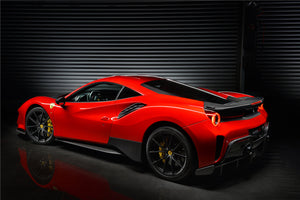 2015-2020 Ferrari 488 GTB Pista Style Carbon Fiber Rear Bumper And Wing