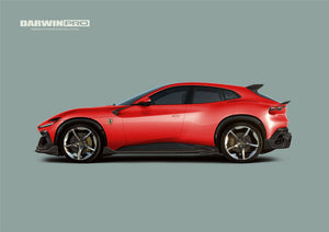 2023-UP Ferrari Purosangue F175  Carbon Fiber Side Skirts DarwinPRO iMP Design Ver.2