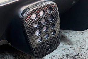 DarwinPRO 2015-2020 Ferrari 488 GTB & Spider Dry Carbon Fiber Rear Black Light Cover with Camera Hole