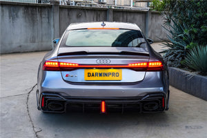 2019-UP Audi RS6 Avant C8 RS7 C8 Quattro Carbon Fiber Rear Diffuser DarwinPRO (iMP Design)