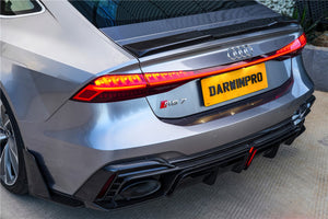 2019-UP Audi RS6 Avant C8 RS7 C8 Quattro Carbon Fiber Rear Diffuser DarwinPRO (iMP Design)