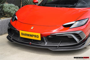 DarwinPRO 2022-2026 Ferrari 296 GTB  GTS Type F171 iMP Carbon Fiber Front Bumper Lip Splitter With Camera holes