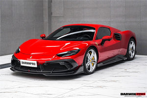 DarwinPRO 2022-2026 Ferrari 296 GTB  GTS Type F171 iMP Carbon Fiber Front Bumper Lip Splitter With Camera holes