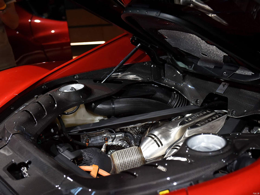 2022-2026 Ferrari 296 GTB (Type F171) OE Style Dry Carbon Fiber Engine Bay Panel Replacement Kits 4pcs