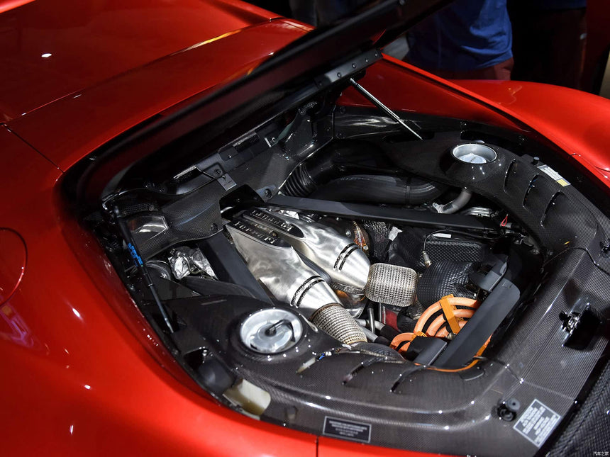2022-2026 Ferrari 296 GTB (Type F171) OE Style Dry Carbon Fiber Engine Bay Panel Replacement Kits 4pcs