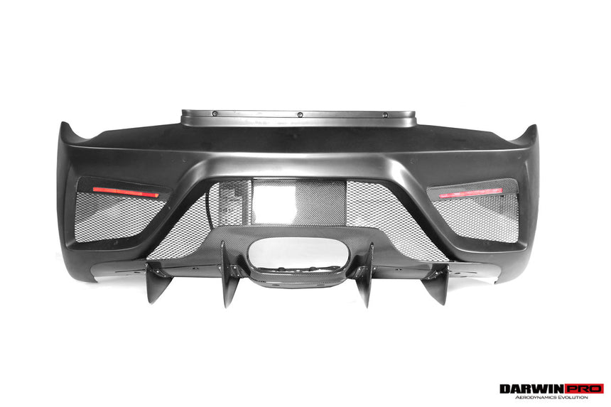 2010-2015 Ferrari 458 Italia Partial Carbon Fiber Rear Bumper And Fiber Trunk With Tail Light Cover DarwinPRO (BKSS Design)