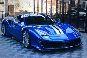 2015-2020 Ferrari 488 GTB | Spider Partial Carbon Fiber Front Bumper Set with Hood - DarwinPRO Pista Design